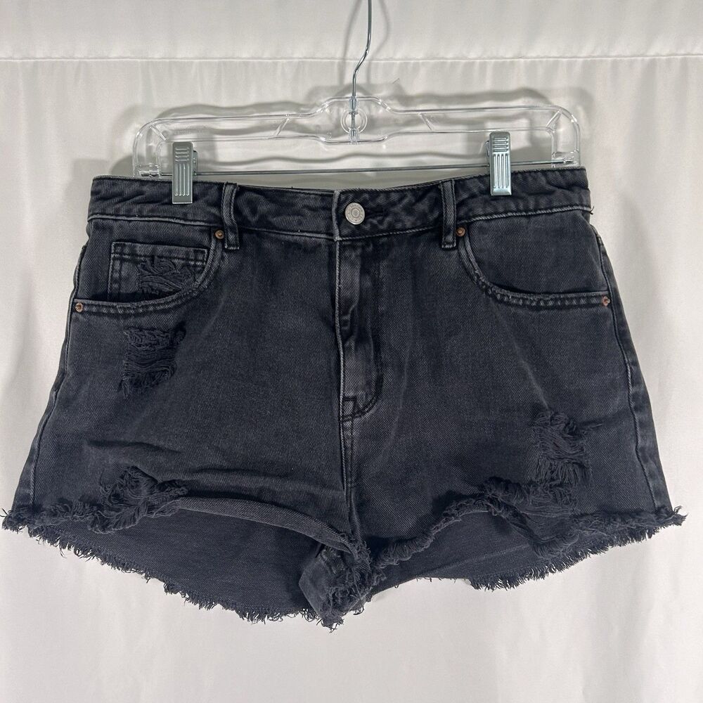 Pacsun Cut Off Jean Shorts Women's 29 Black Denim High Rise Festival 100% Cotton
